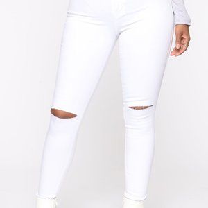 White High Waisted Jeans